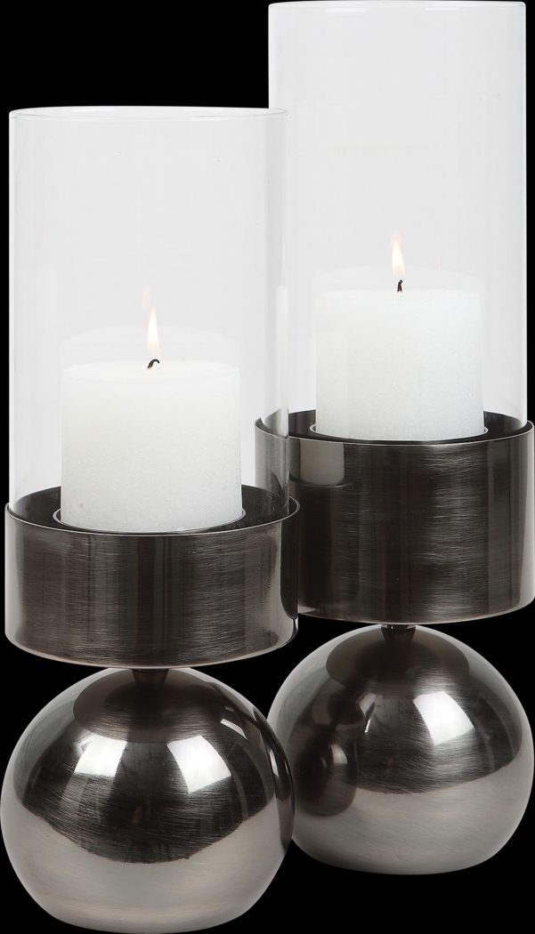 Kinziee Gray Candle Holder, Set of 2 - Thumbnail - Image 1