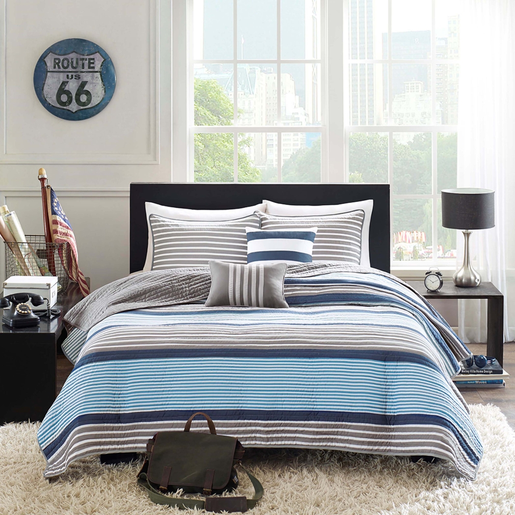 Kionah Blue Twin Quilt Set - Thumbnail - Image 2