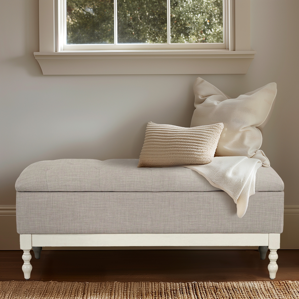 Kiphen Light Gray Storage Bench - Thumbnail - Image 2