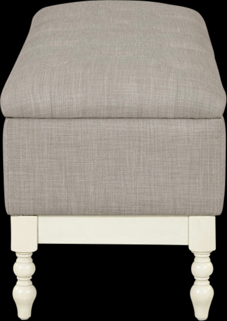Kiphen Light Gray Storage Bench - Thumbnail - Image 3