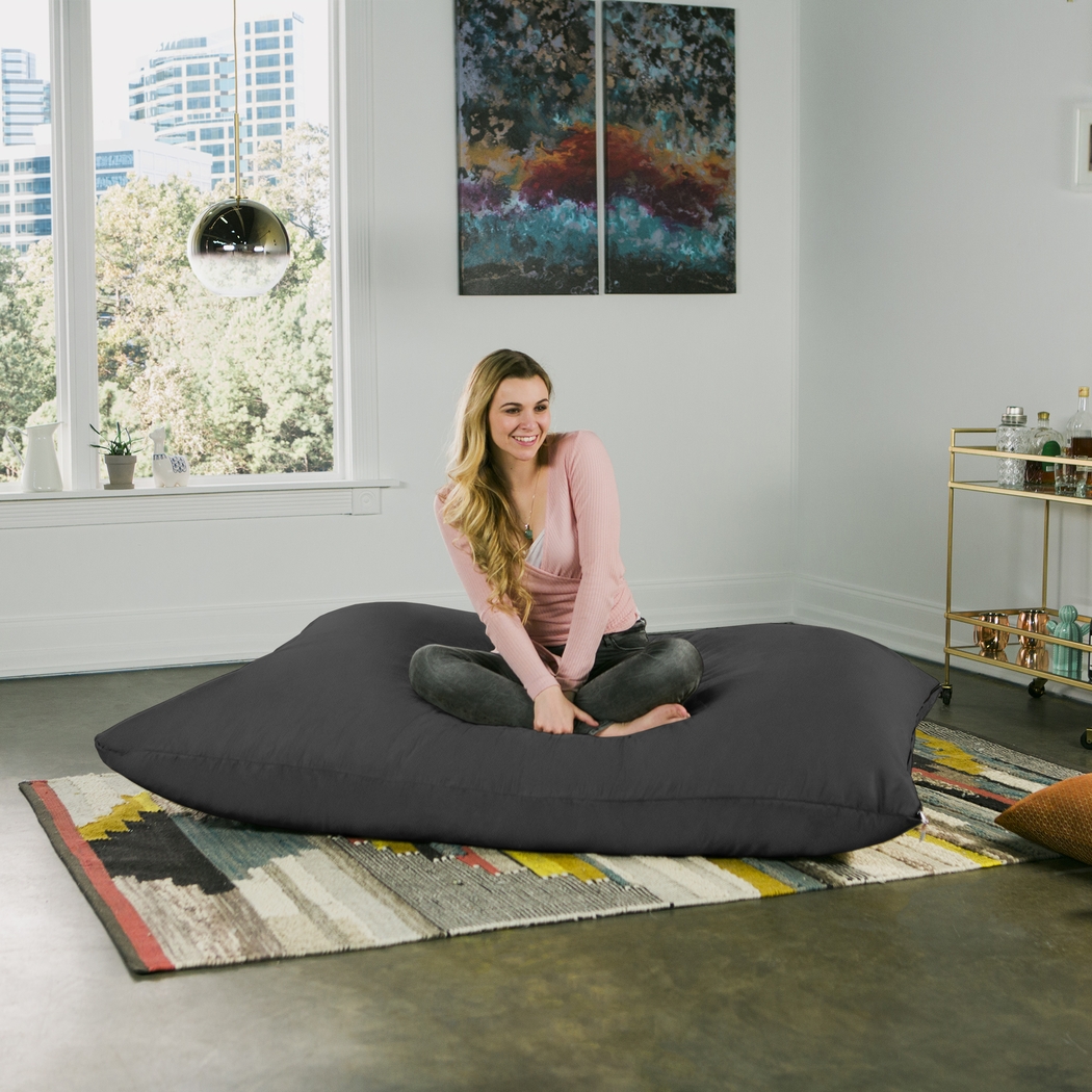 Kids Kiri Black Large Bean Bag and Floor Pillow - Thumbnail - Image 2