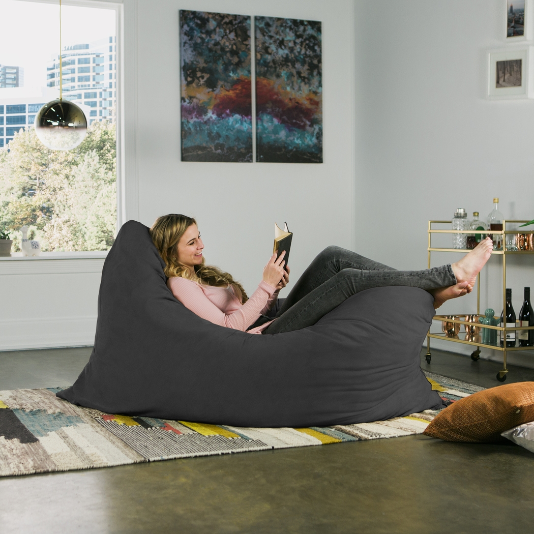 Kids Kiri Black Large Bean Bag and Floor Pillow - Thumbnail - Image 4