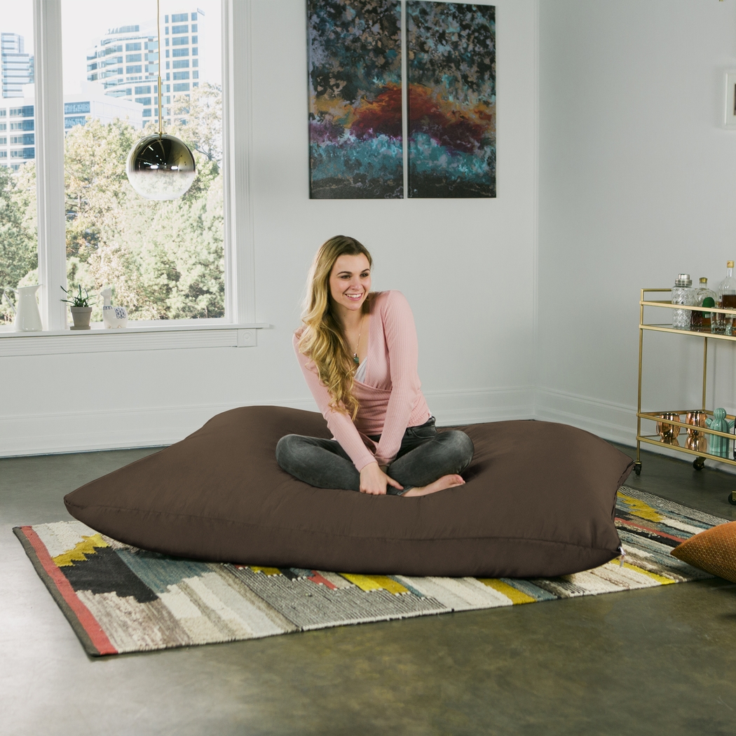 Kids Kiri Brown Large Bean Bag and Floor Pillow - Thumbnail - Image 2