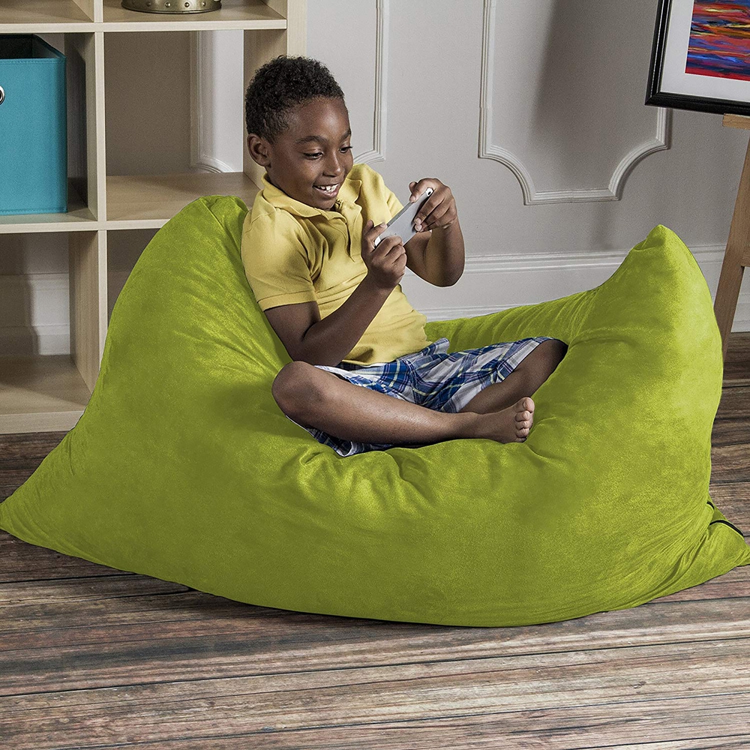 Kids Kiri Green Small Bean Bag Chair and Floor Pillow - Thumbnail - Image 2