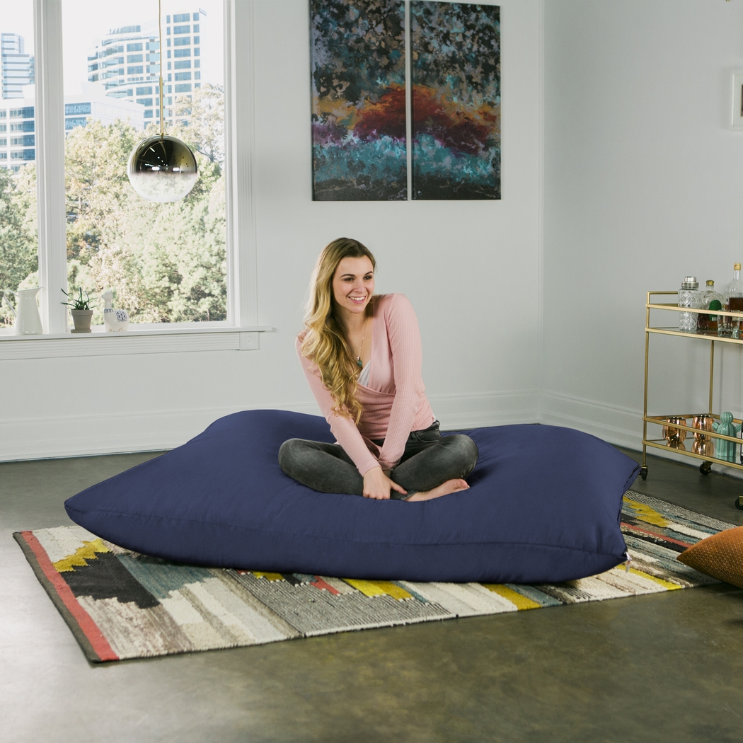 Kids Kiri Navy Large Bean Bag and Floor Pillow - Thumbnail - Image 2
