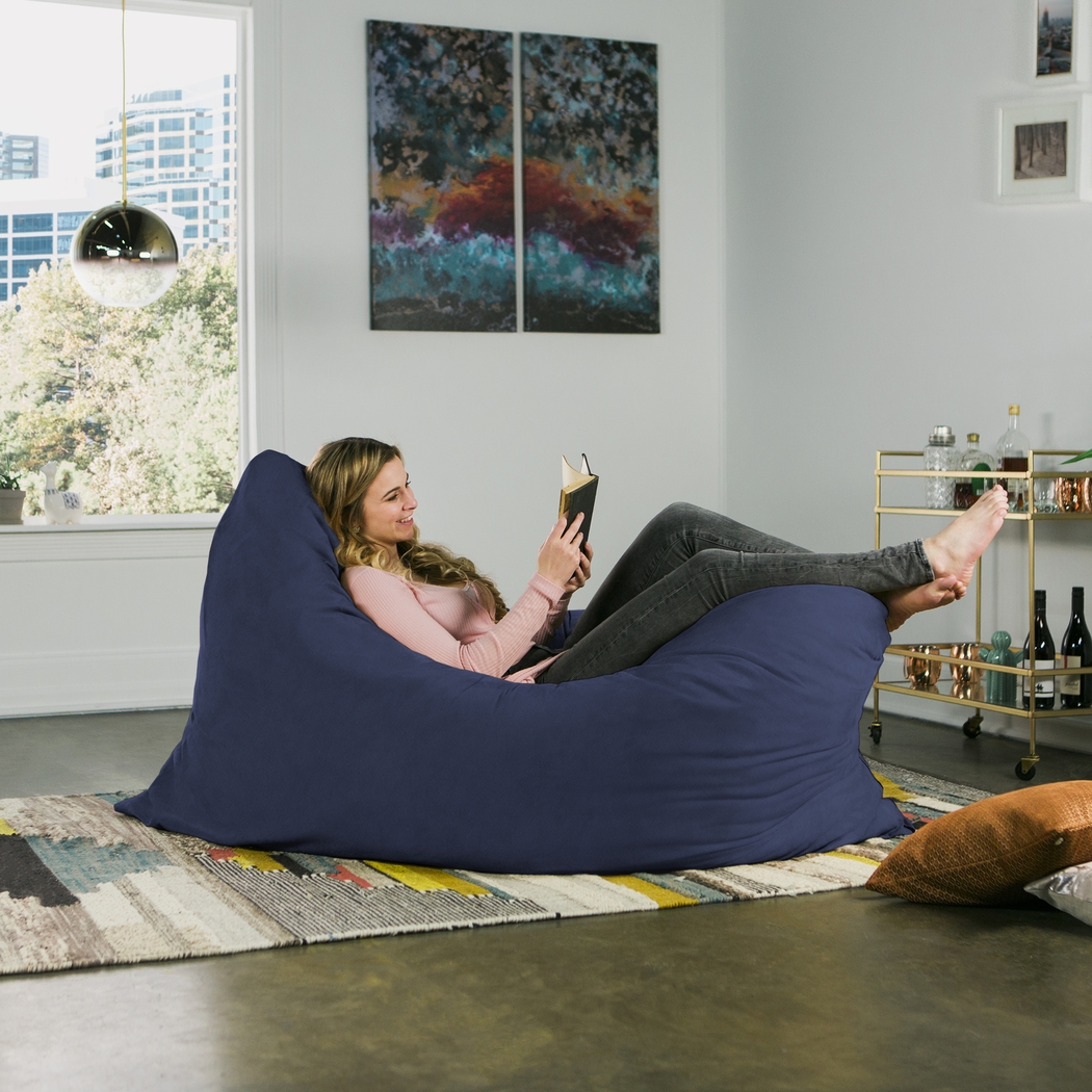 Kids Kiri Navy Large Bean Bag and Floor Pillow - Thumbnail - Image 4