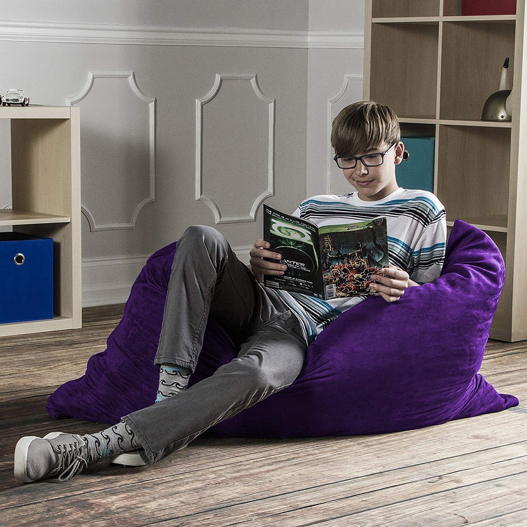 Kids Kiri Purple Small Bean Bag Chair and Floor Pillow - Thumbnail - Image 5