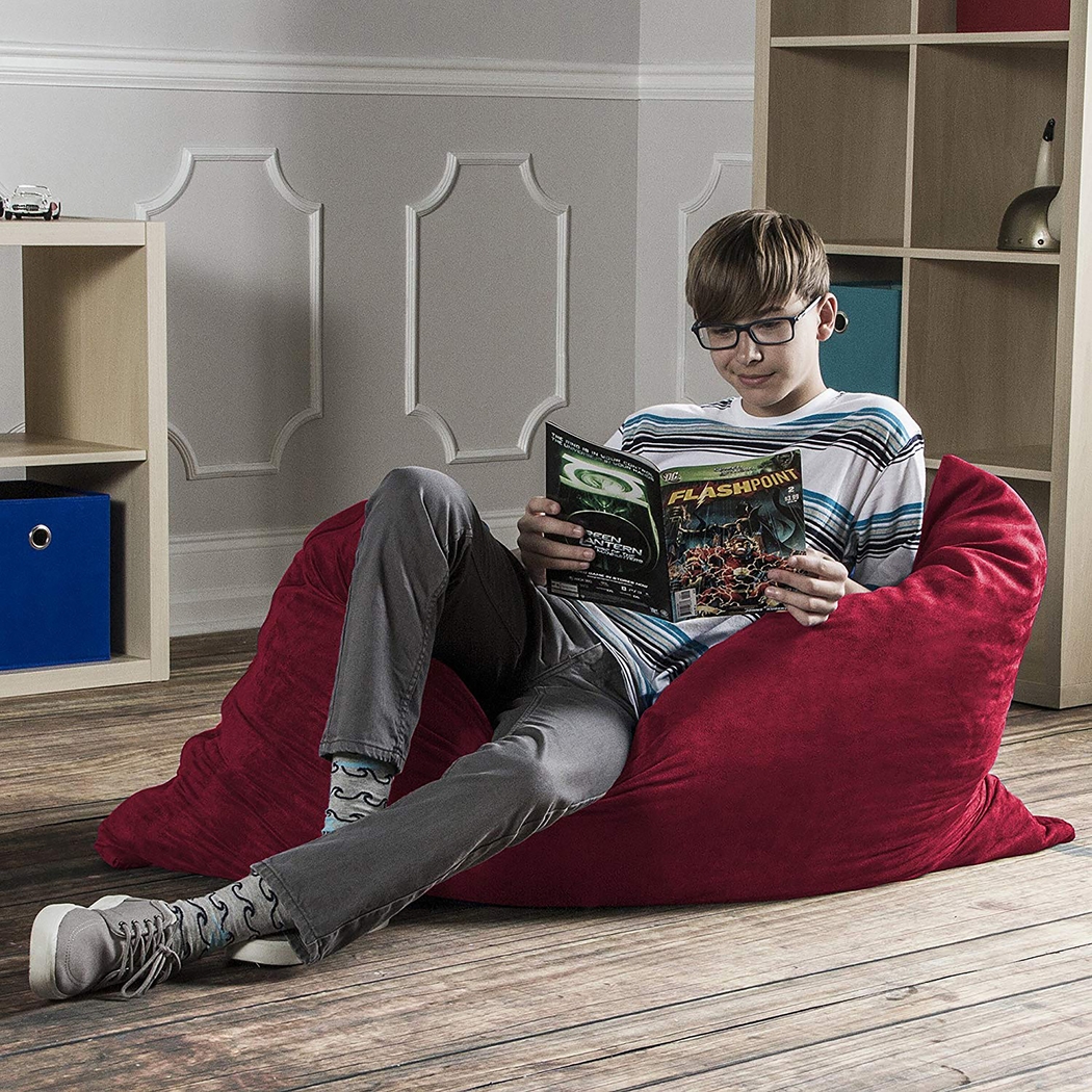 Kids Kiri Red Small Bean Bag Chair and Floor Pillow - Thumbnail - Image 5