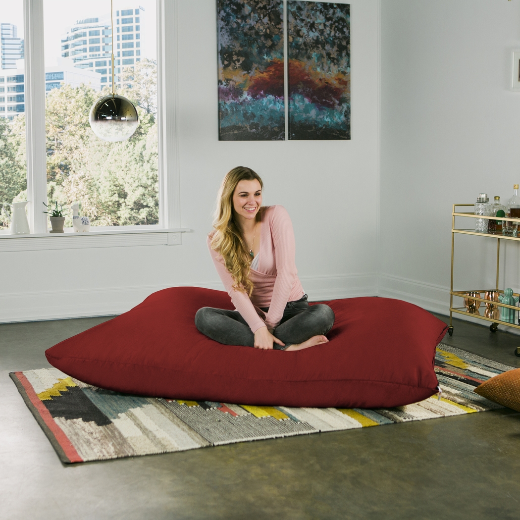 Kids Kiri Red Large Bean Bag and Floor Pillow - Thumbnail - Image 2