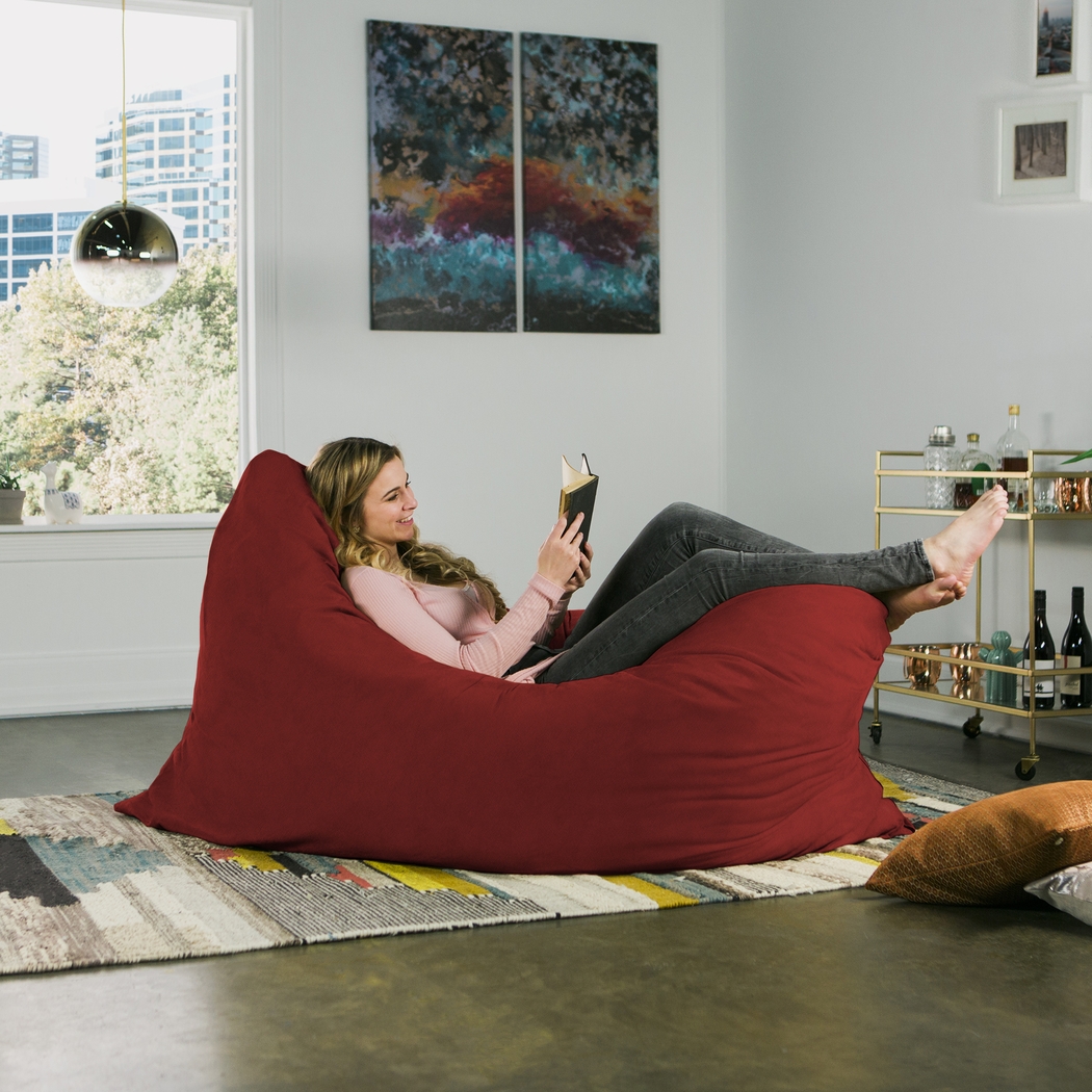 Kids Kiri Red Large Bean Bag and Floor Pillow - Thumbnail - Image 4