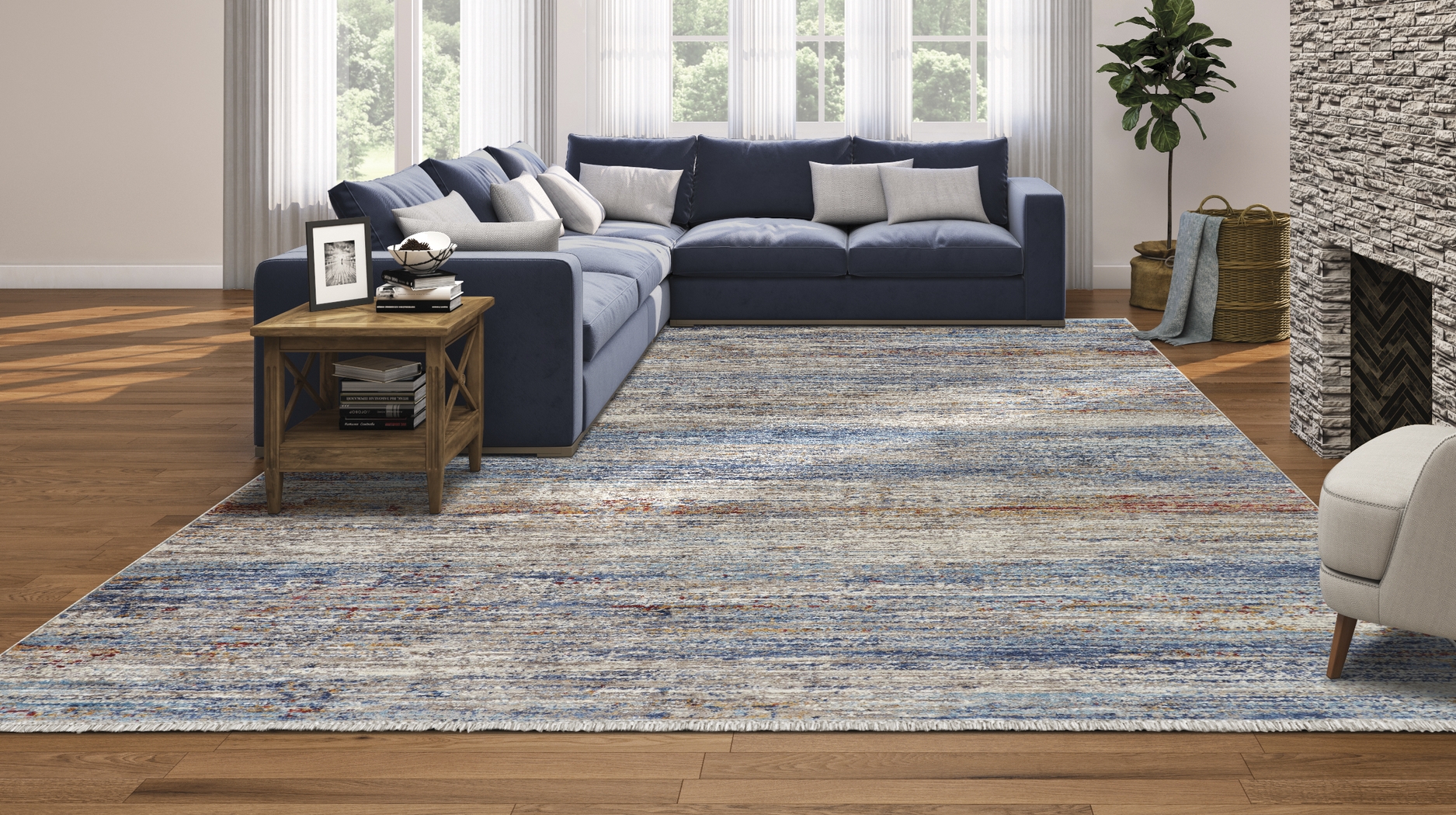 Kirkfell Denim 7'10 x 10'9 Rug - Thumbnail - Image 2