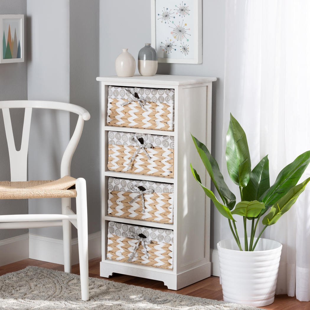 Kirklees White 4 Basket Storage Unit - Thumbnail - Image 2