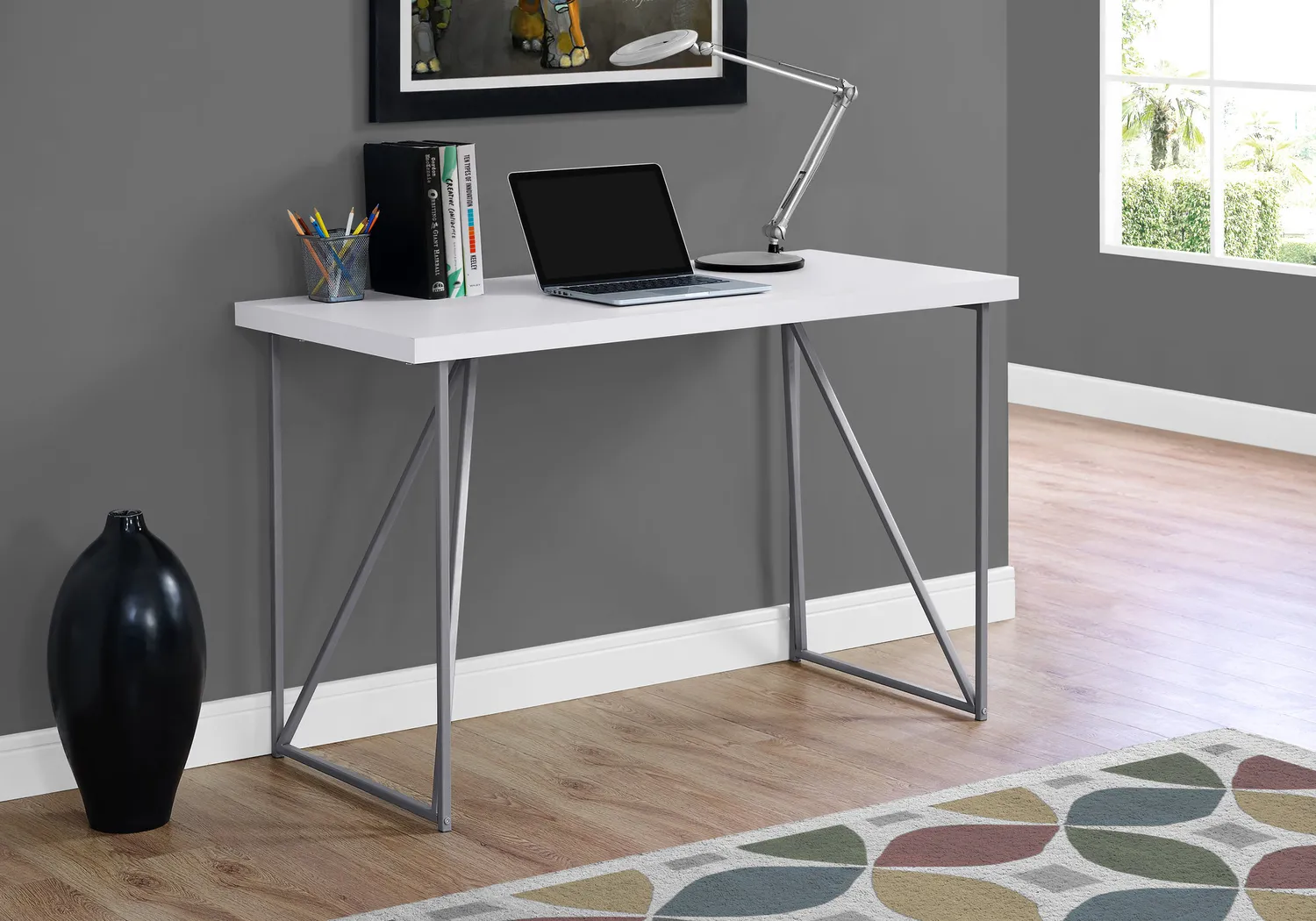 Kirksano White Desk - Thumbnail - Image 2