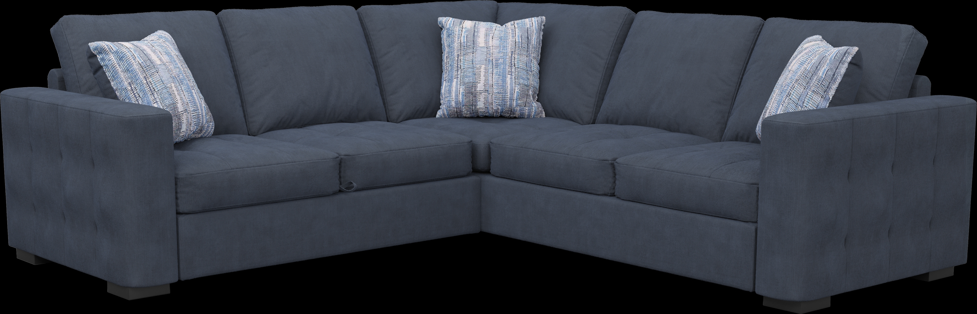Kirkwell Blue 2 Pc Sleeper Sectional - Thumbnail - Image 1
