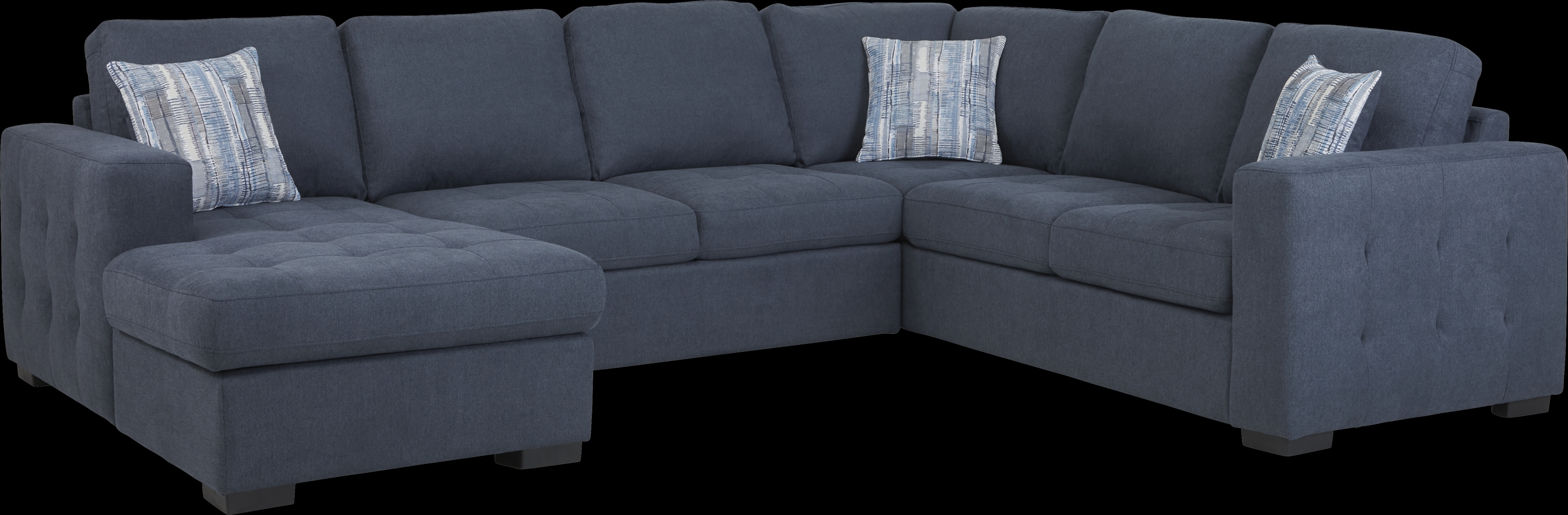 Kirkwell Blue 3 Pc Sleeper Sectional - Thumbnail - Image 1