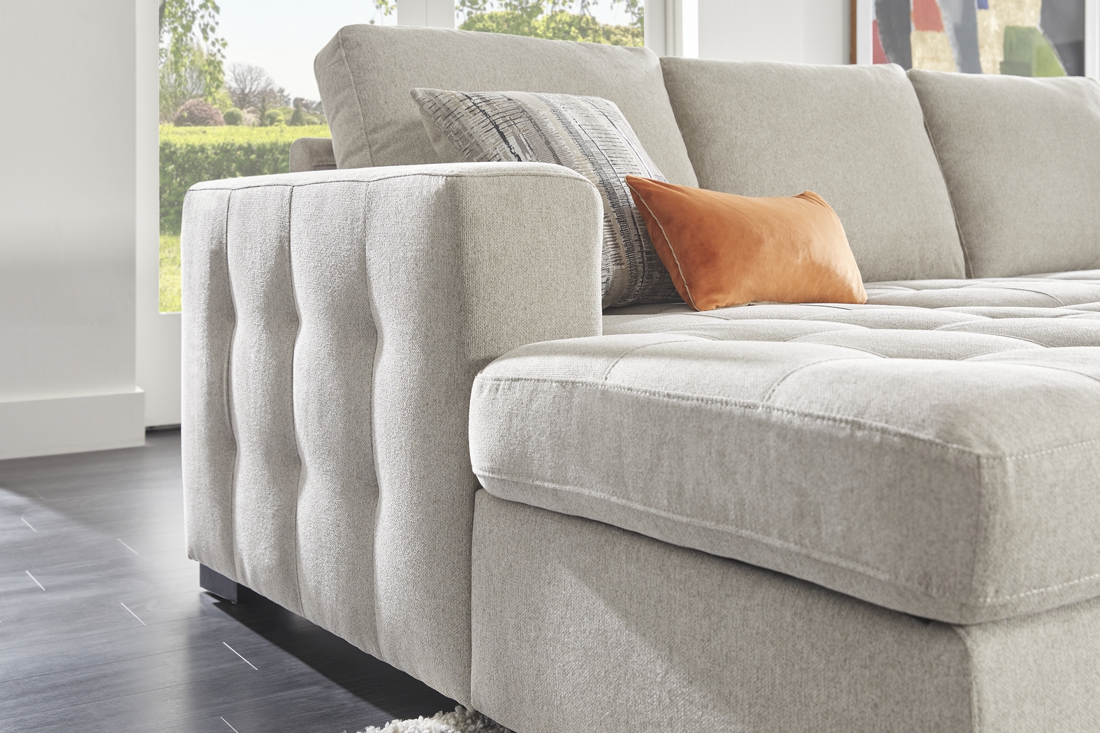 Kirkwell Gray 2 Pc Sleeper Sectional - Thumbnail - Image 4