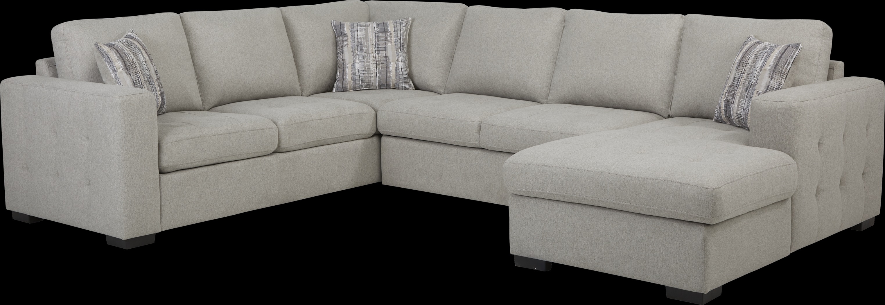 Kirkwell Gray 3 Pc Sleeper Sectional - Thumbnail - Image 1