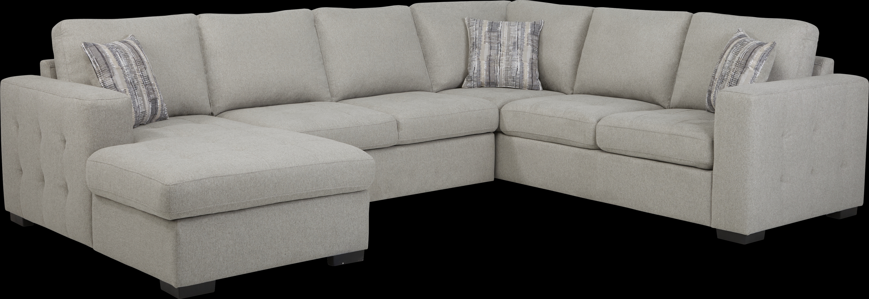 Kirkwell Gray 3 Pc Sleeper Sectional - Thumbnail - Image 1