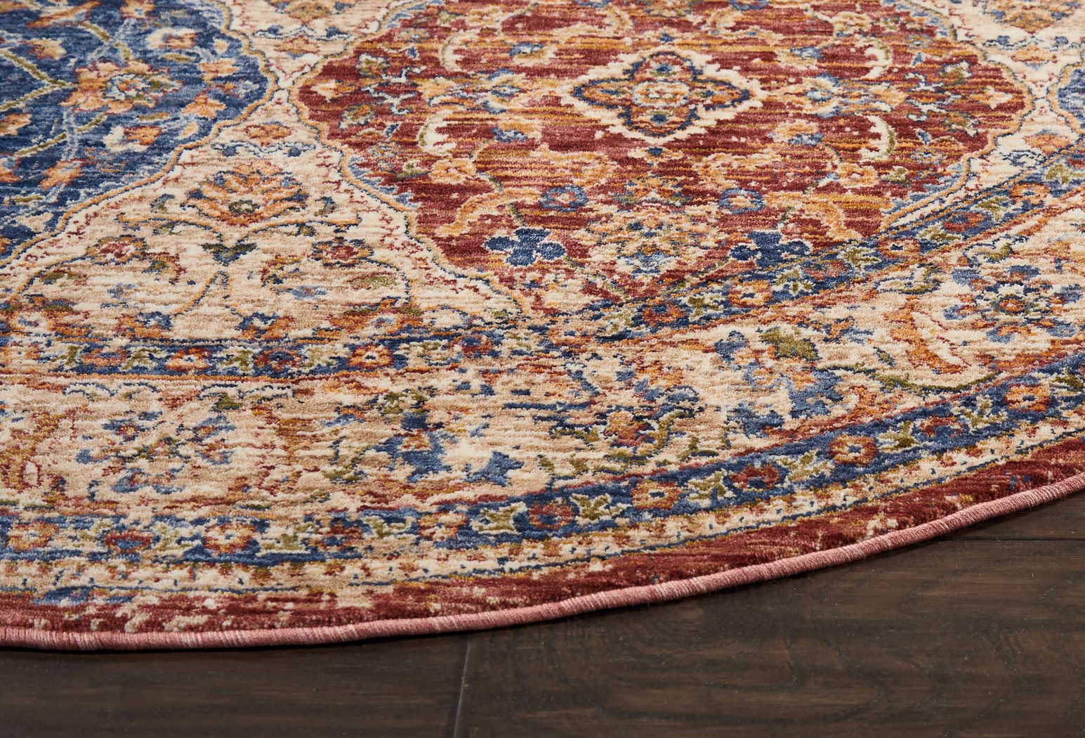 Kirman Cream 5' Round Rug - Thumbnail - Image 2