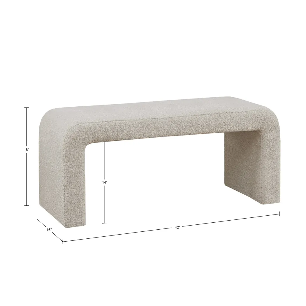 Kissatchie I Beige Accent Bench - Thumbnail - Image 7