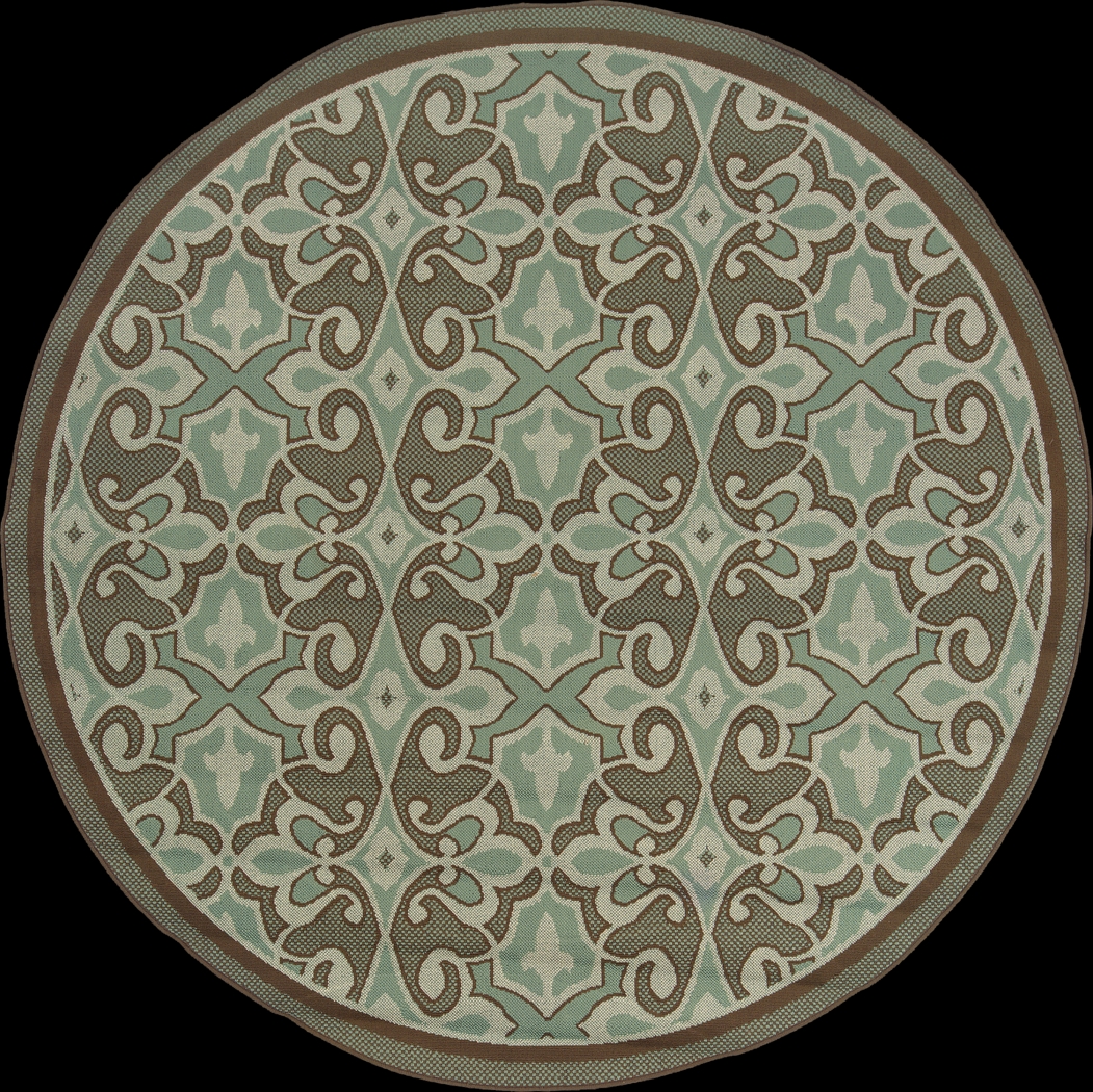 Kiya Blue 7'10 Round Indoor/Outdoor Rug - Thumbnail - Image 1