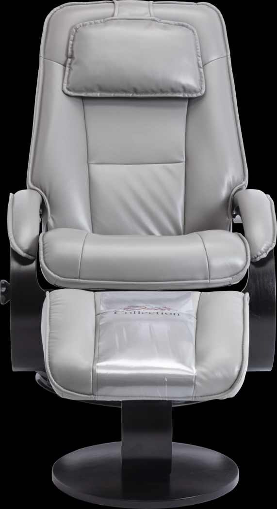 Klahowya Light Gray Recliner and Ottoman - Thumbnail - Image 6