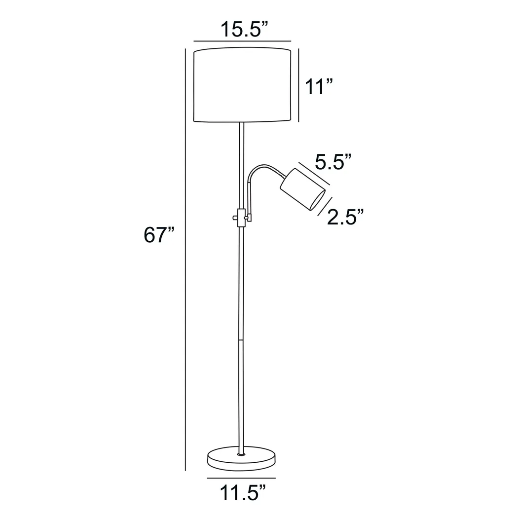 Klebba Reef Nickel Floor Lamp - Thumbnail - Image 4