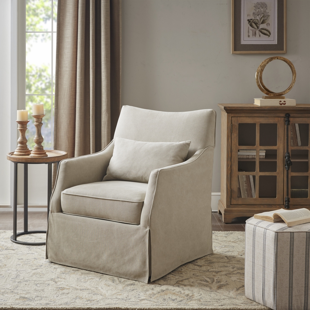 Kleberg Beige Accent Chair - Thumbnail - Image 7