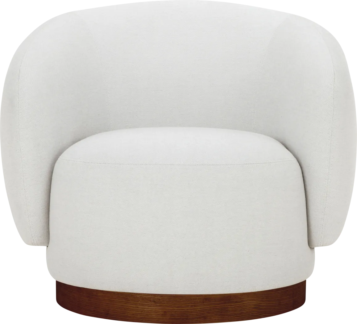 Klia I White Swivel Accent Chair - Thumbnail - Image 3