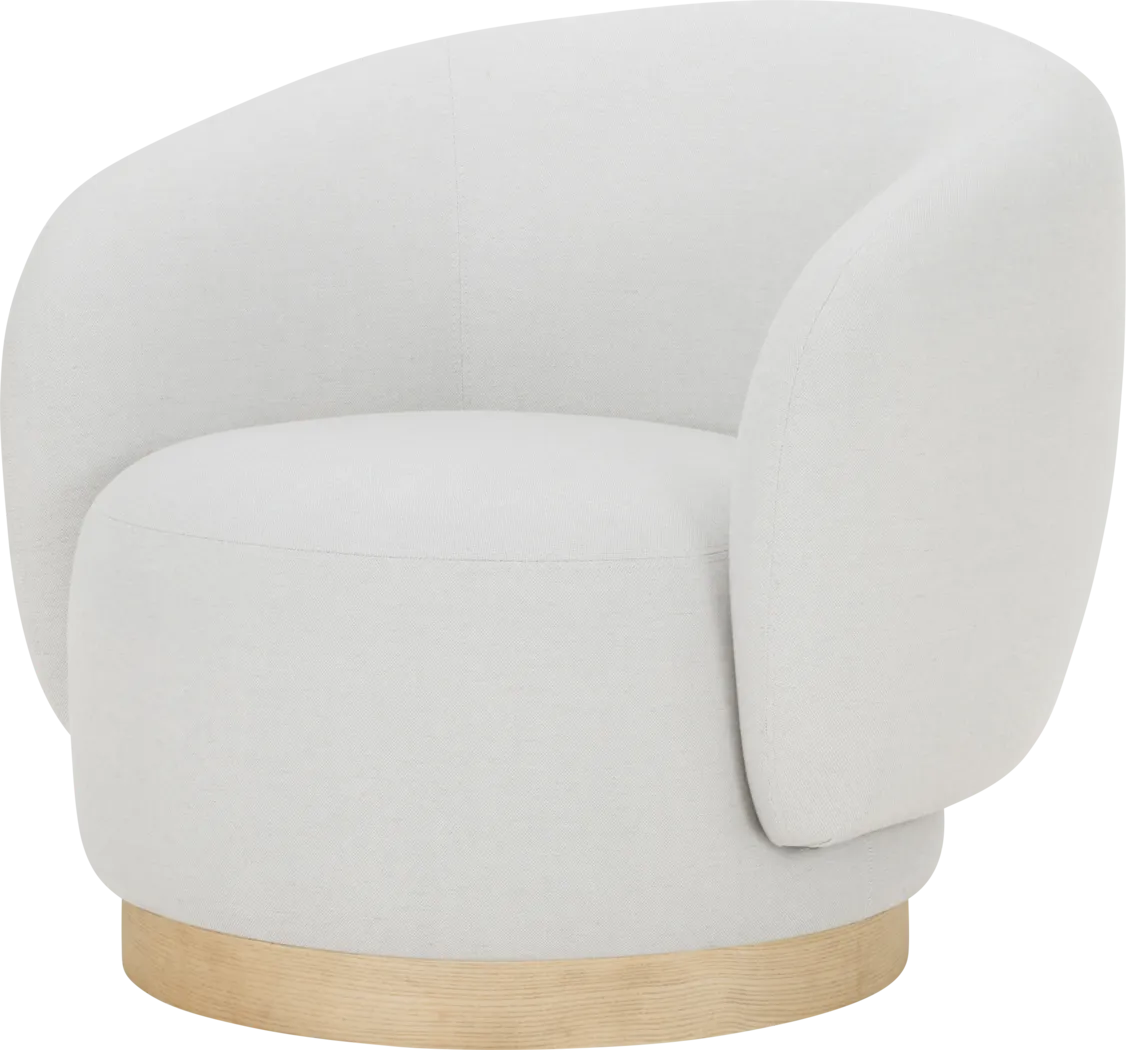 Klia II White Swivel Accent Chair - Thumbnail - Image 1