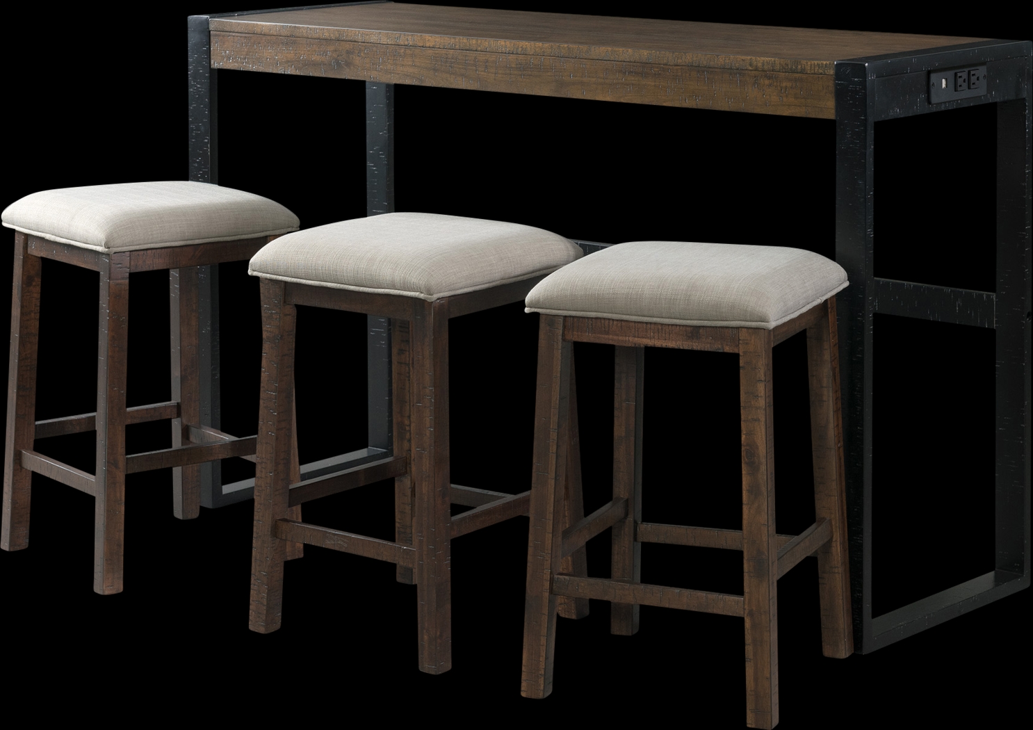 Knobdale Brown Bar Table Set - Thumbnail - Image 1