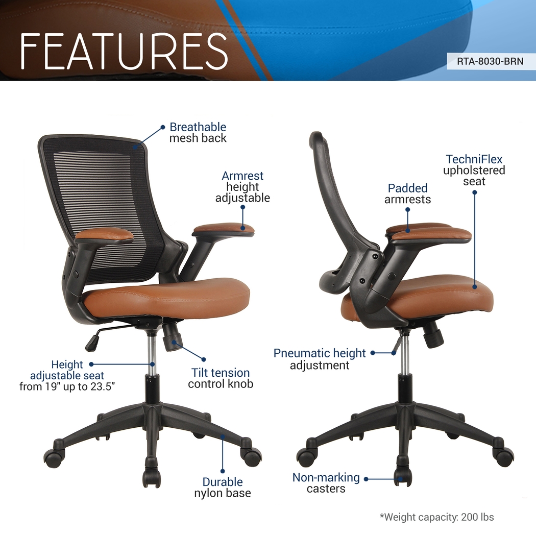 Koale Brown/Black Office Chair - Thumbnail - Image 4