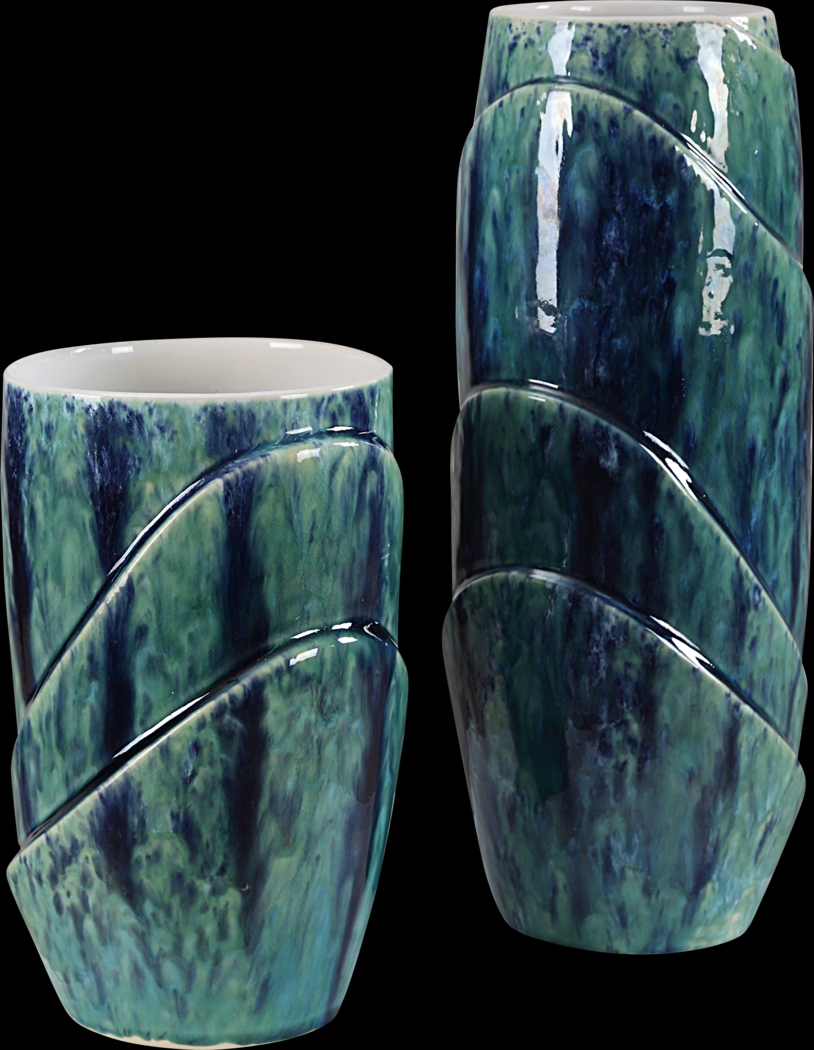 Kobdus Green Vase, Set of 2 - Thumbnail - Image 1