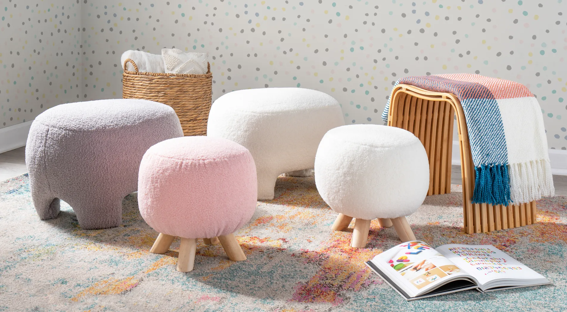 Koblentz Pink Accent Ottoman - Thumbnail - Image 4