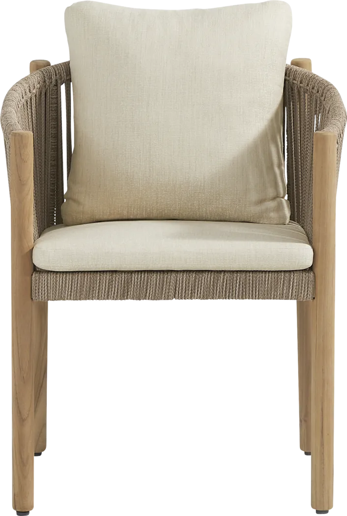 Koda Natural 7 Pc Outdoor Dining Set with Beige Arm Chairs - Thumbnail - Image 4