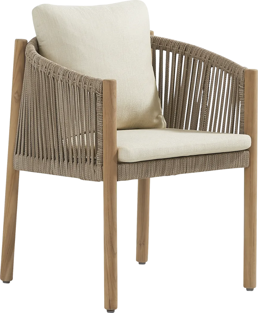 Koda Natural 7 Pc Outdoor Dining Set with Beige Arm Chairs - Thumbnail - Image 3