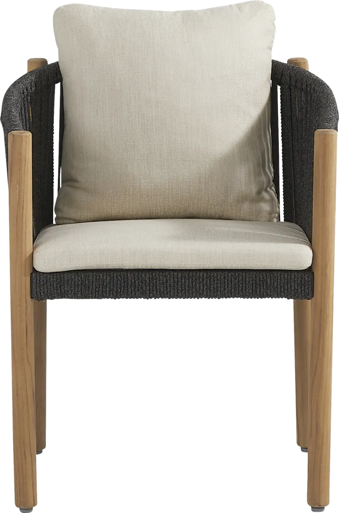 Koda Natural 7 Pc Outdoor Dining Set with Charcoal Arm Chairs - Thumbnail - Image 4