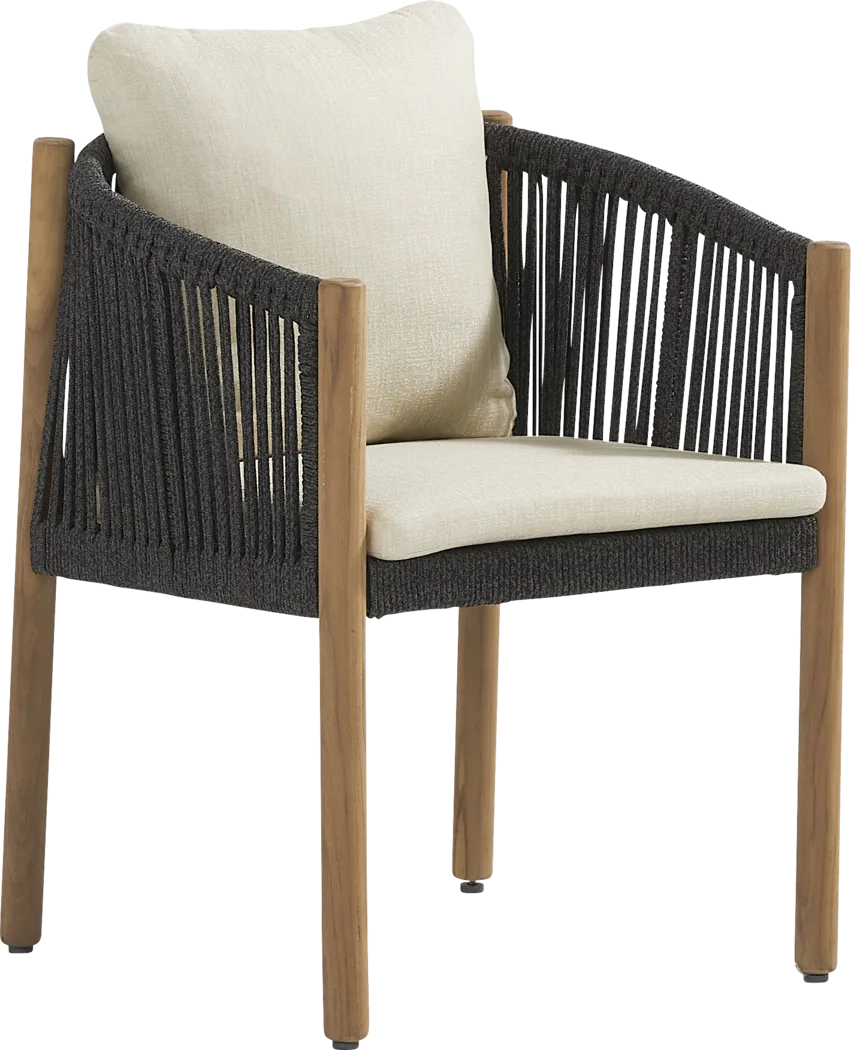 Koda Natural 7 Pc Outdoor Dining Set with Charcoal Arm Chairs - Thumbnail - Image 3