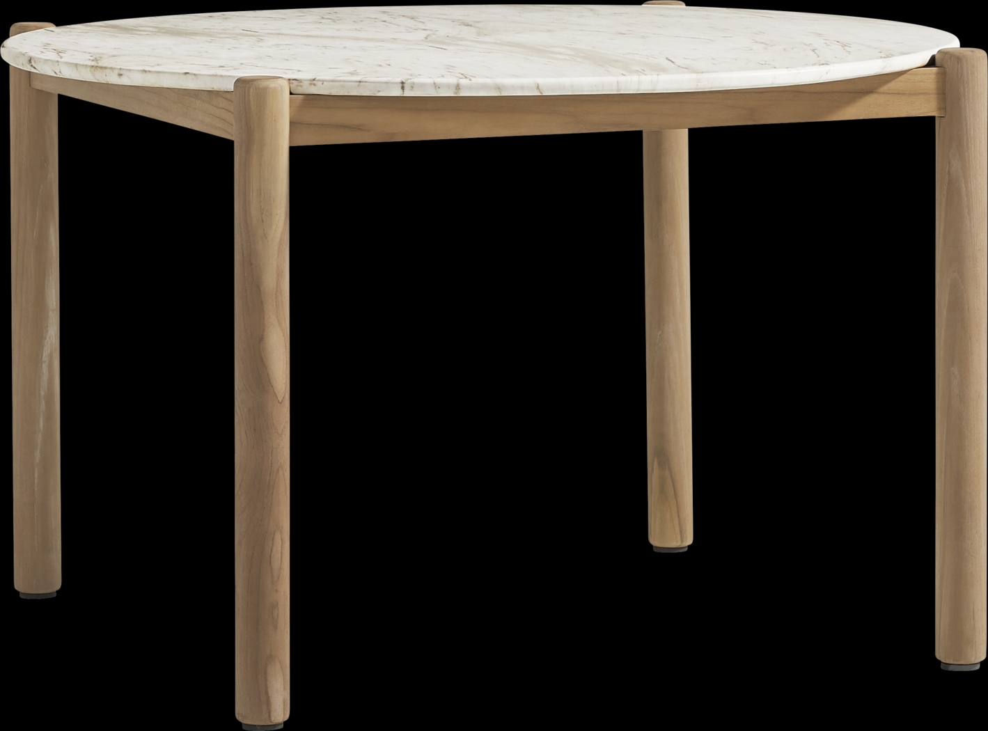 Koda White 47 in. Round Outdoor Dining Table - Thumbnail - Image 1