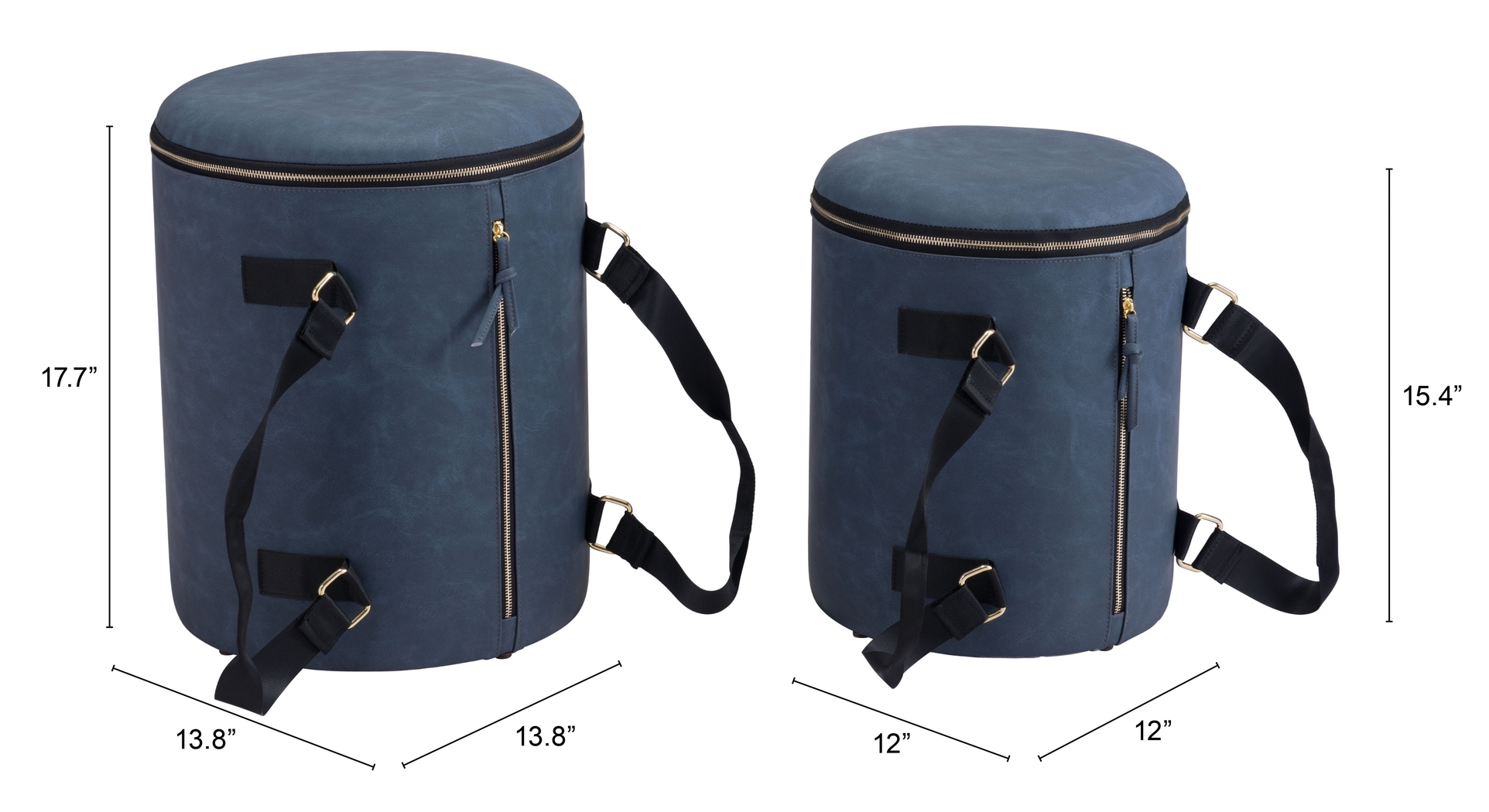 Koek Dark Blue Ottoman, Set of 2 - Thumbnail - Image 5
