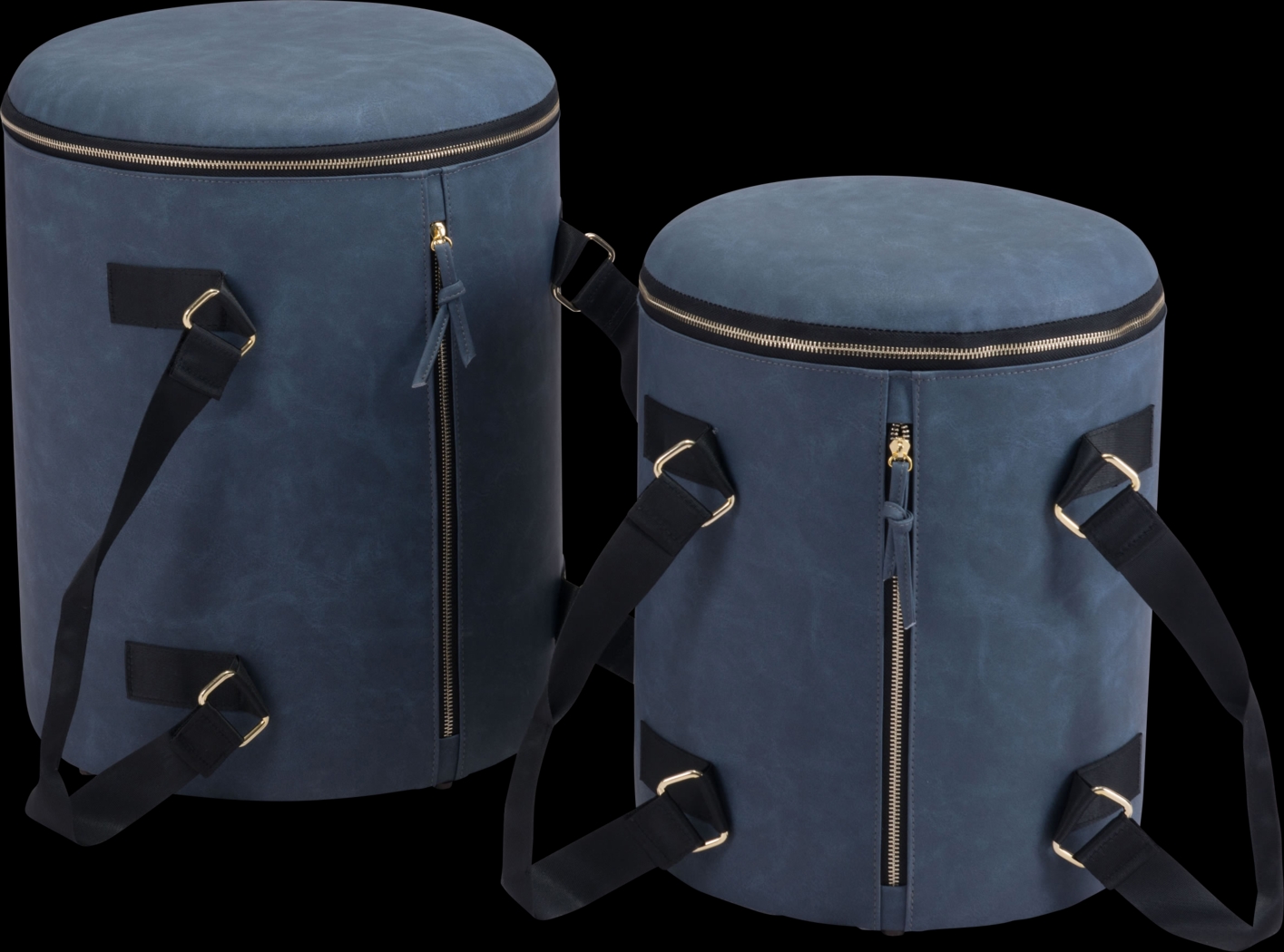 Koek Dark Blue Ottoman, Set of 2 - Thumbnail - Image 1