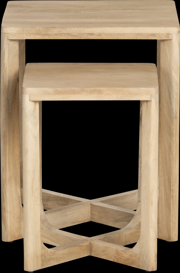 Koivu Light Brown Nesting Table, Set of 2 - Thumbnail - Image 3