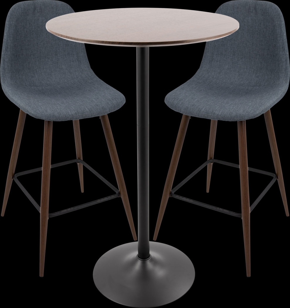 Kokai Walnut 3 Pc Bar Height Dining Set - Thumbnail - Image 1