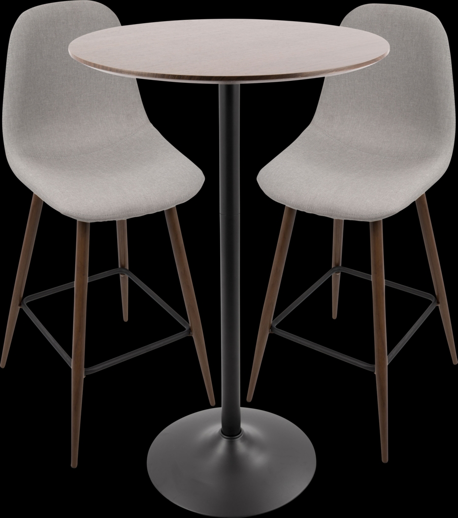 Kokai Walnut 3 Pc Bar Height Dining Set - Thumbnail - Image 1