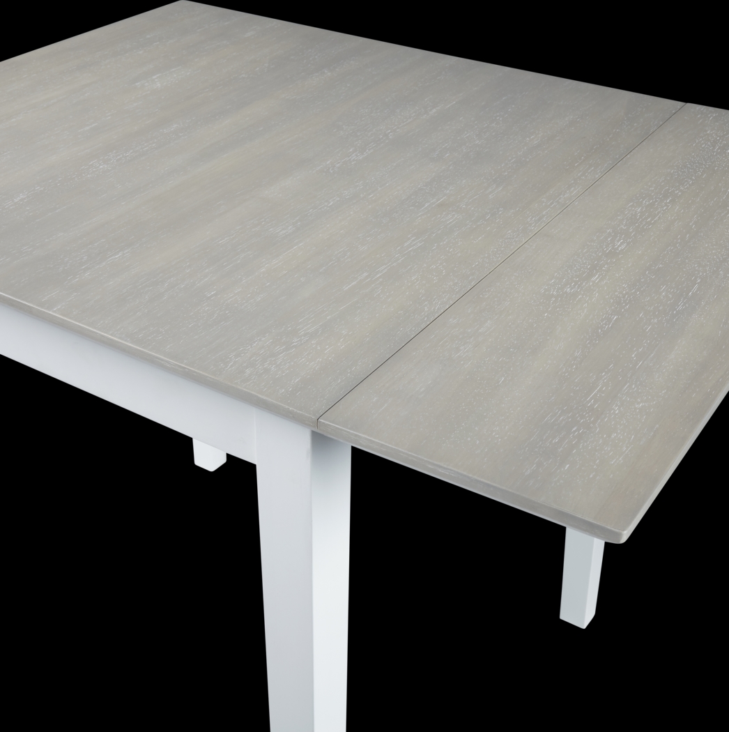 Koluder White Drop Leaf Dining Table w/ 2 Dining Chairs - Thumbnail - Image 2