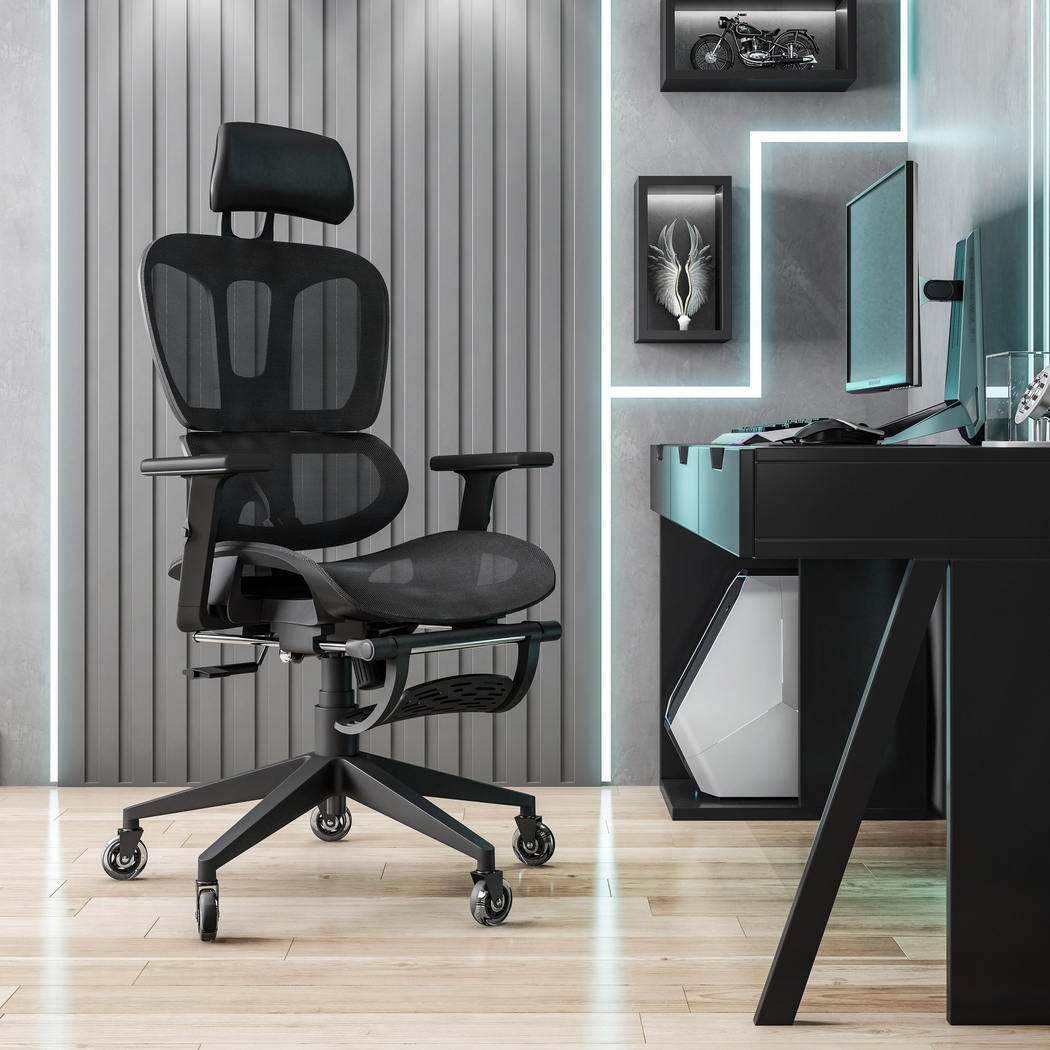 Konai Black Fabric Desk Chair | Rooms to Go