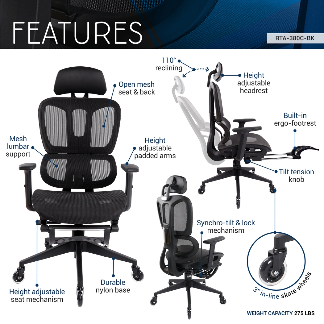 Konai Black Gaming Chair - Thumbnail - Image 4