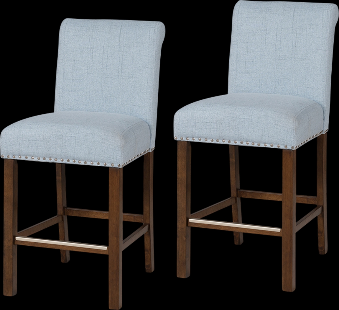 Korat Light Blue Counter Stool, Set of 2 - Thumbnail - Image 1