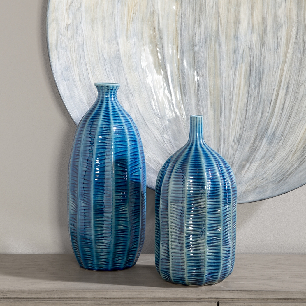 Kosttner Blue Vase, Set of 2 - Thumbnail - Image 2