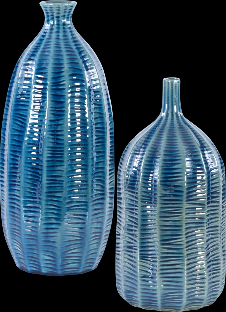 Kosttner Blue Vase, Set of 2 - Thumbnail - Image 1